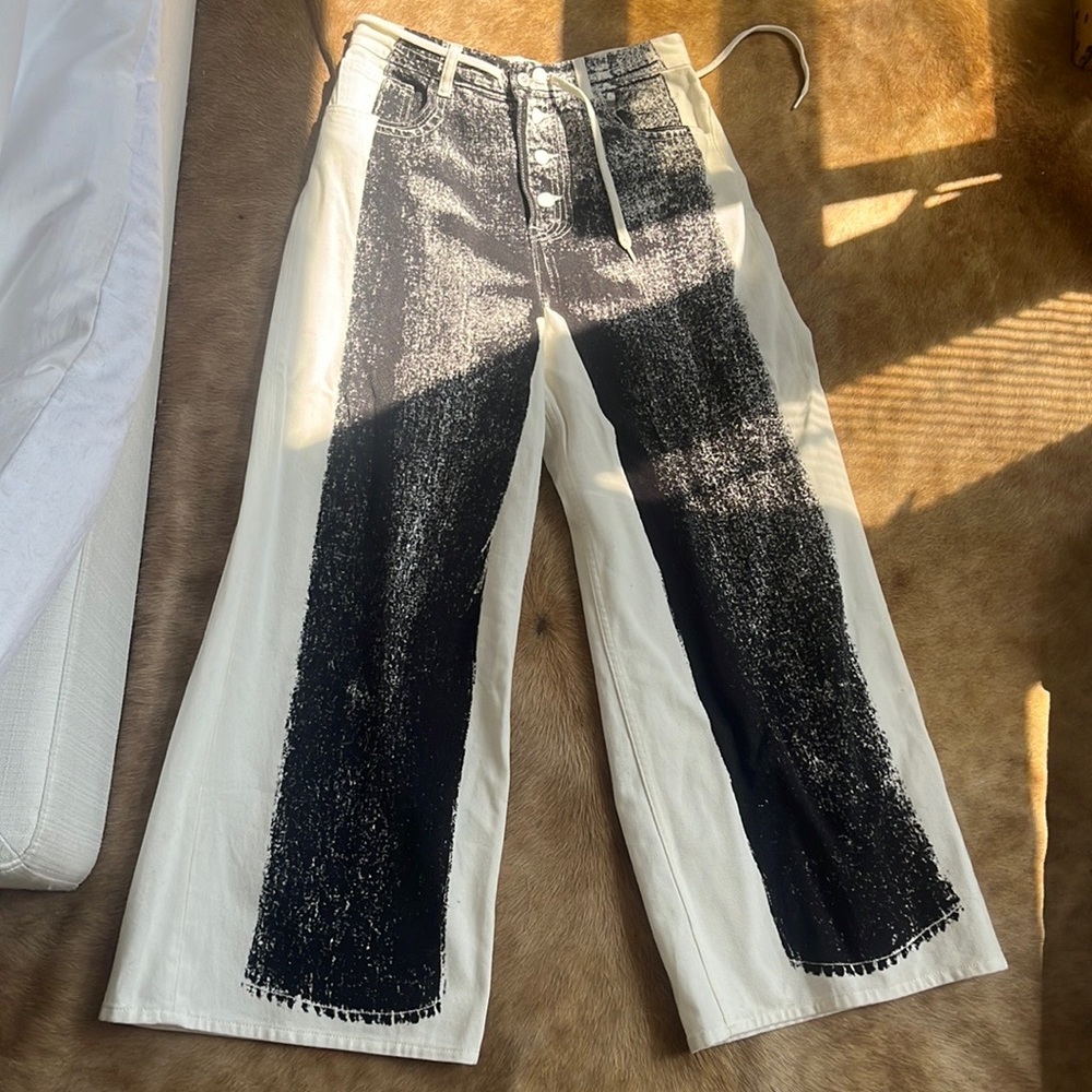 MM6 by Margiela Printed Wide Leg Jeans